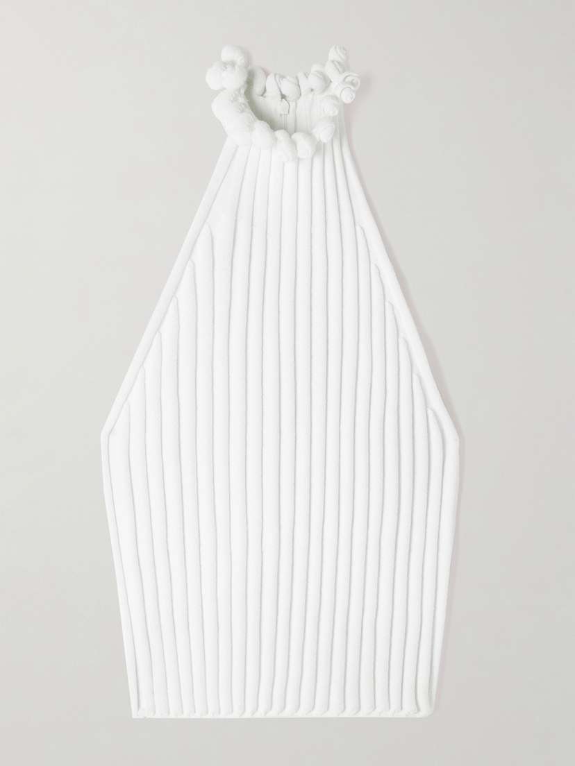 Alaïa Cropped Ribbed-knit Top