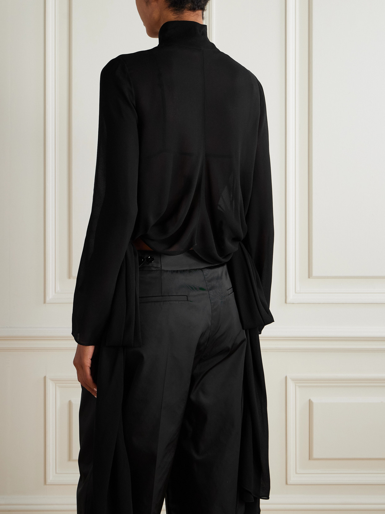 Alaïa - Knotted Crepe De Chine Blouse