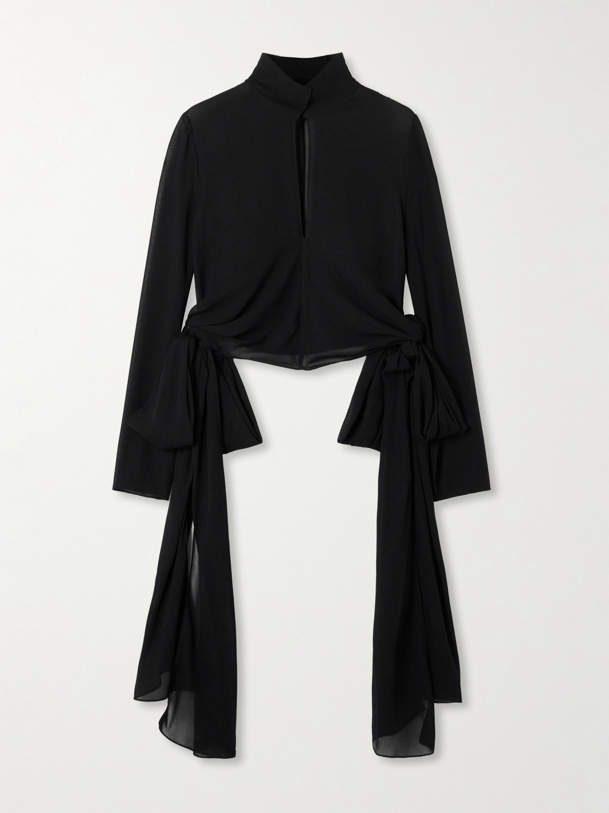 Alaïa - Knotted Crepe De Chine Blouse
