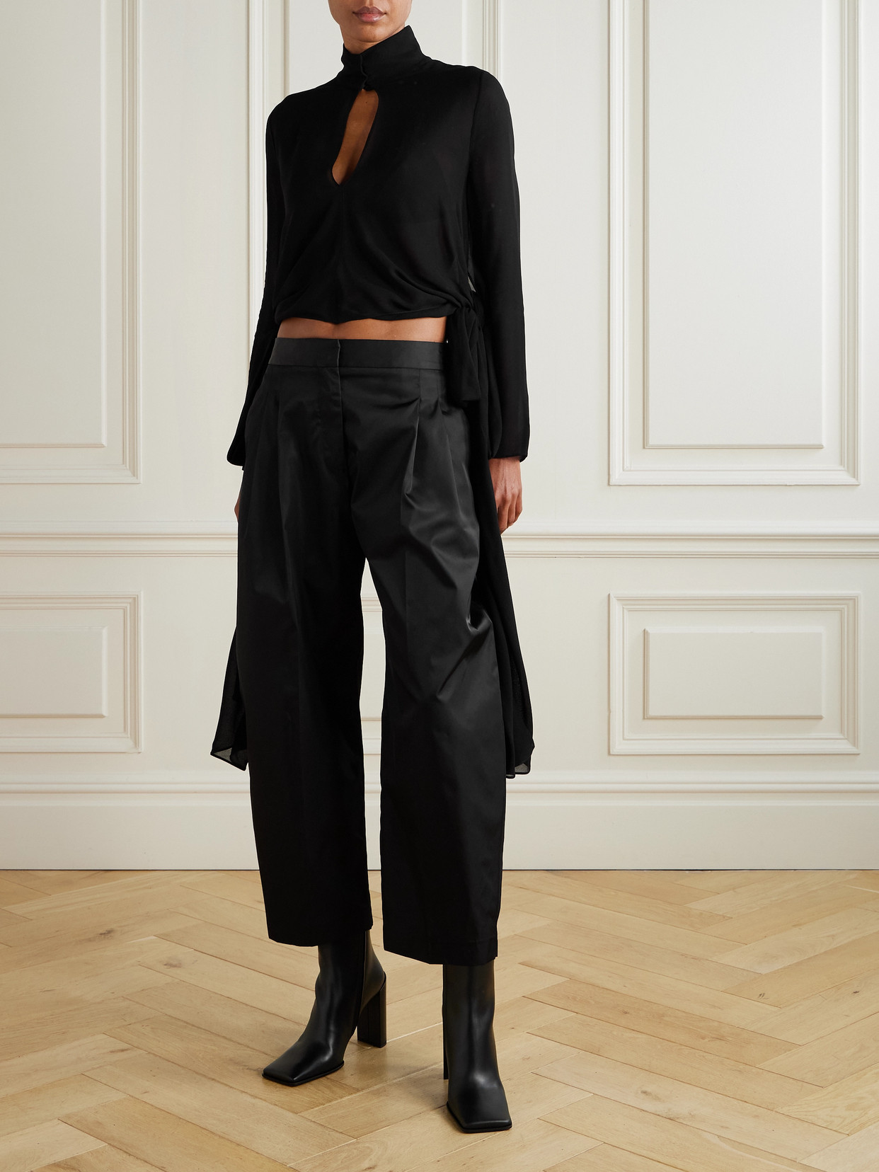 Alaïa - Knotted Crepe De Chine Blouse