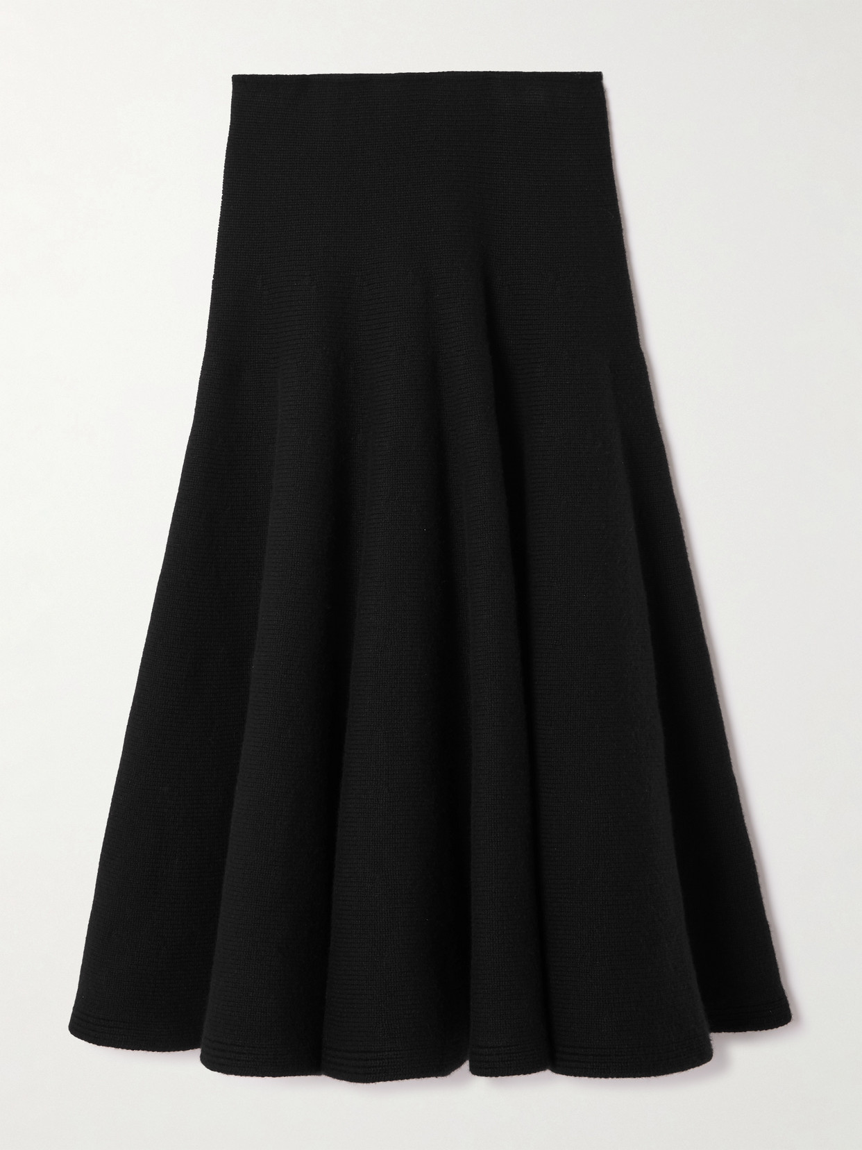 Alaïa Pleated Knitted Cashmere And Wool-blend Midi Skirt In Black