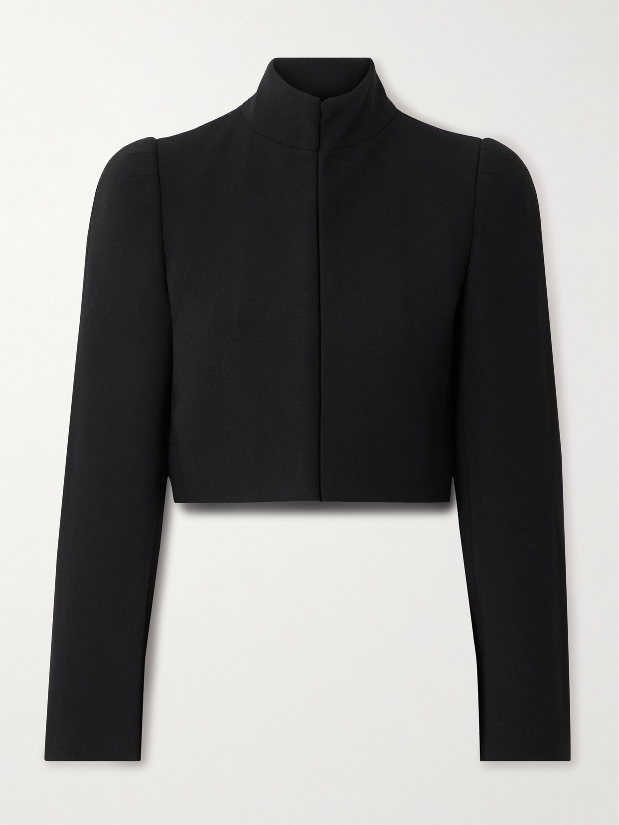 Alaïa Cropped Twill Jacket In Black