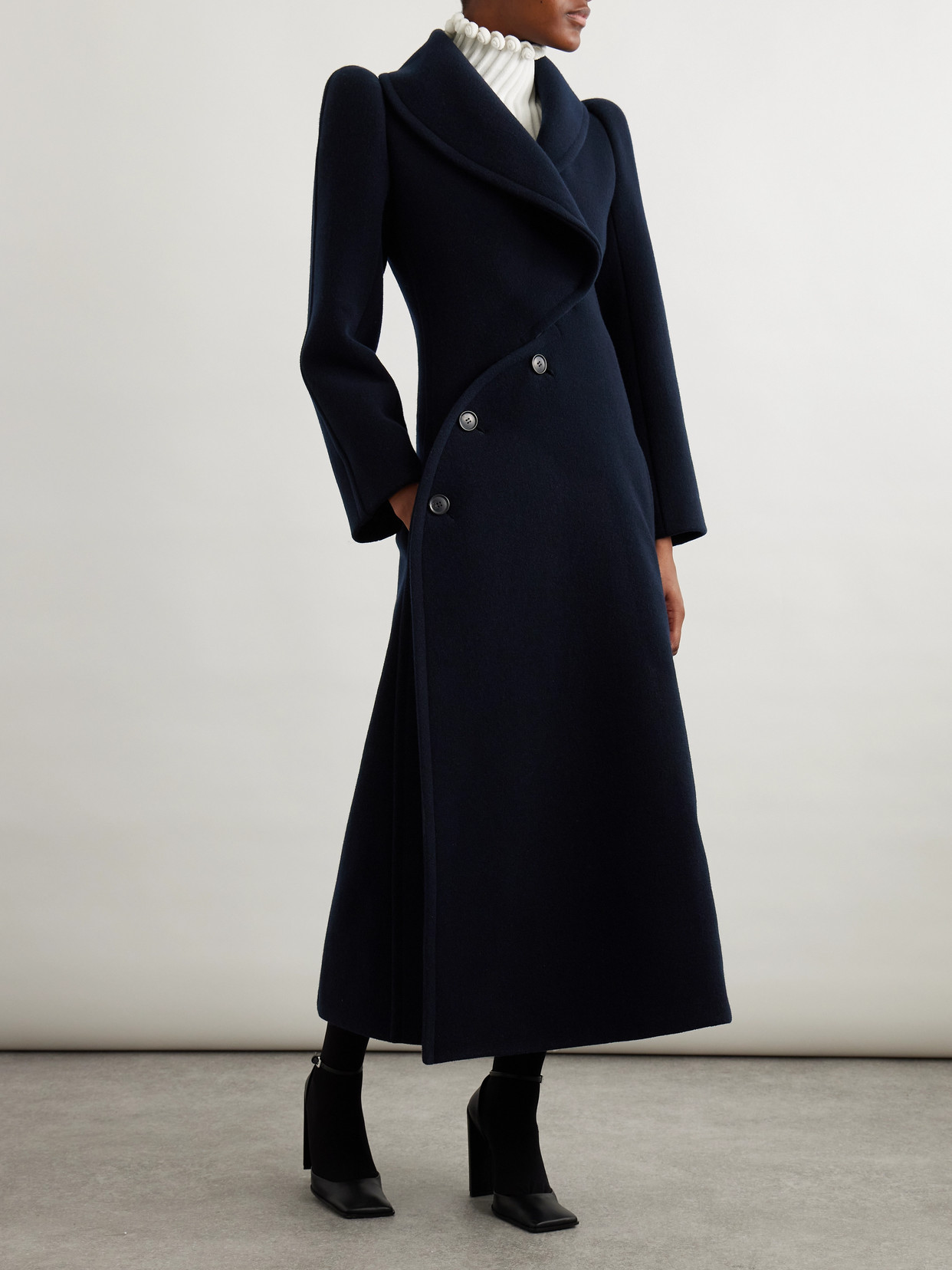 Alaïa Wool Coat In Blue