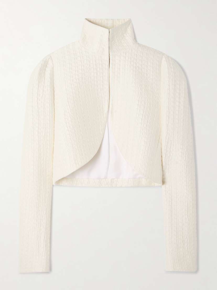 Alaïa Cropped Silk-cloqué Jacket