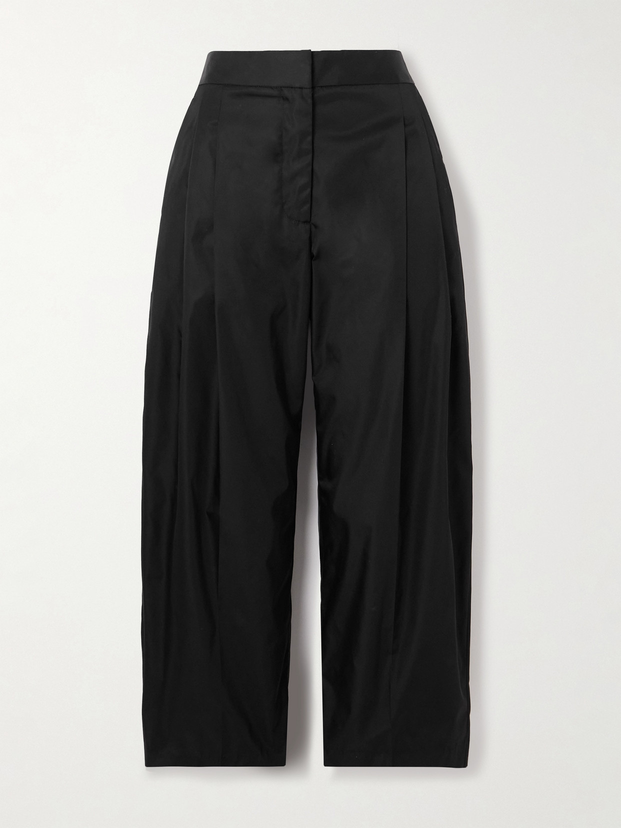 Alaïa Taffeta Pleated Tapered Pants In Black