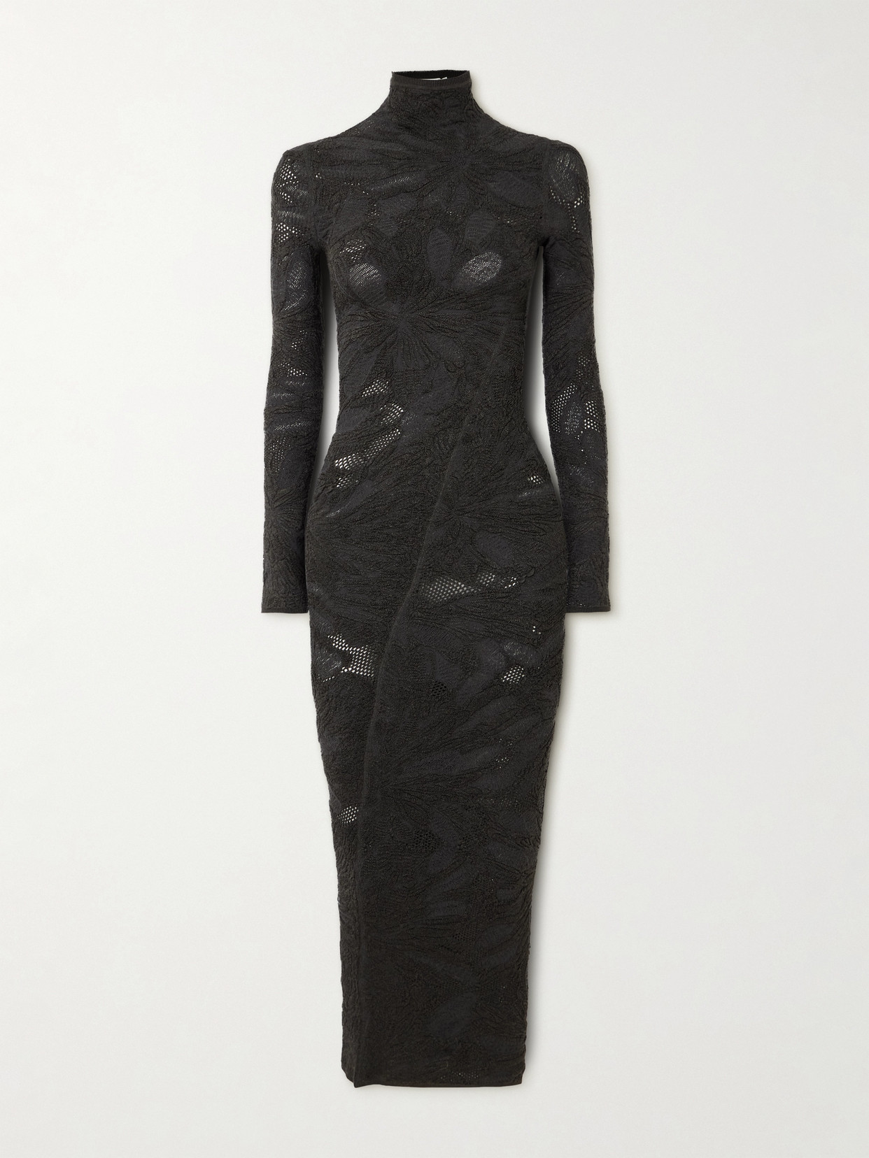 Alaïa Silk-blend Jacquard-knit Midi Dress In Black