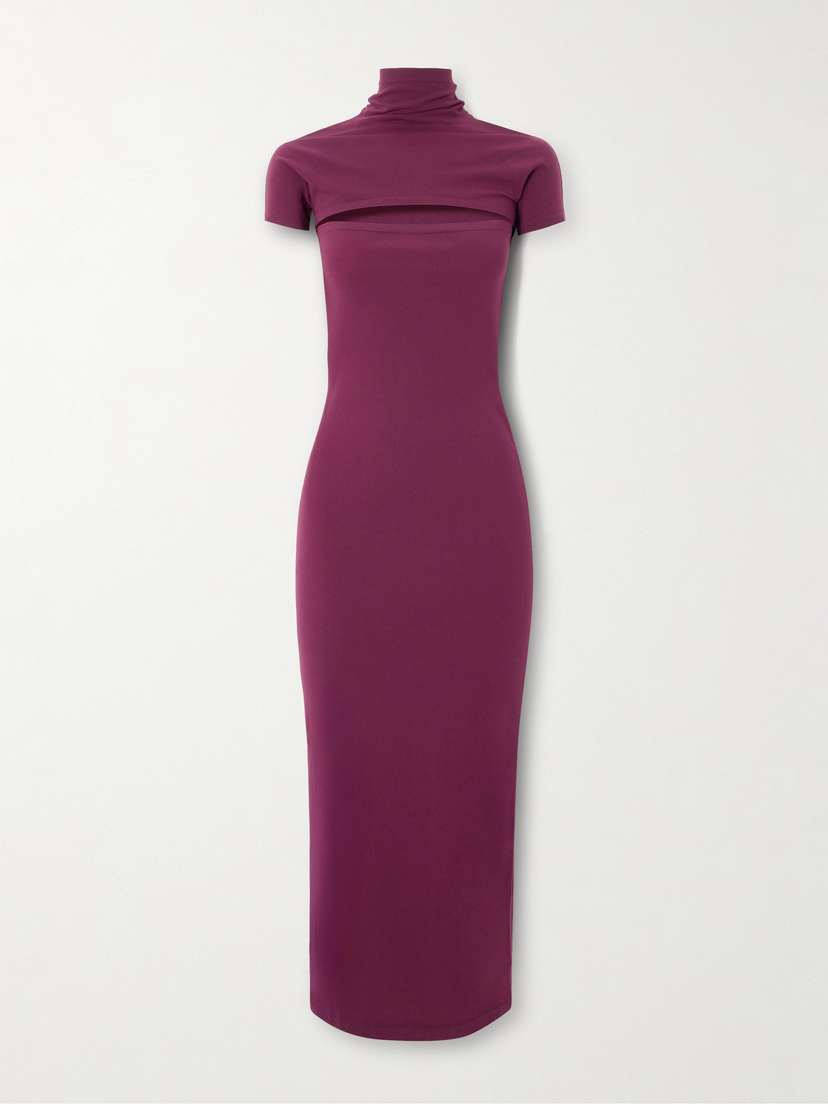 Alaïa — Stretch-jersey turtleneck midi dress