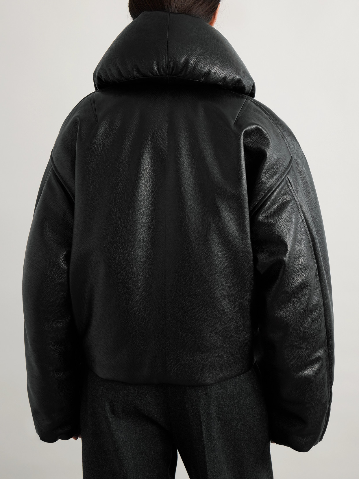 Alaïa Taffeta Padded Bomber Jacket In Black