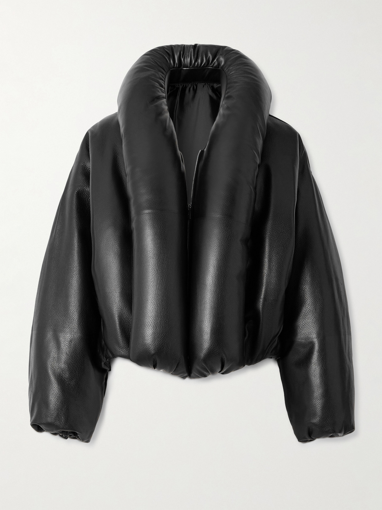 Alaïa Taffeta Padded Bomber Jacket In Black