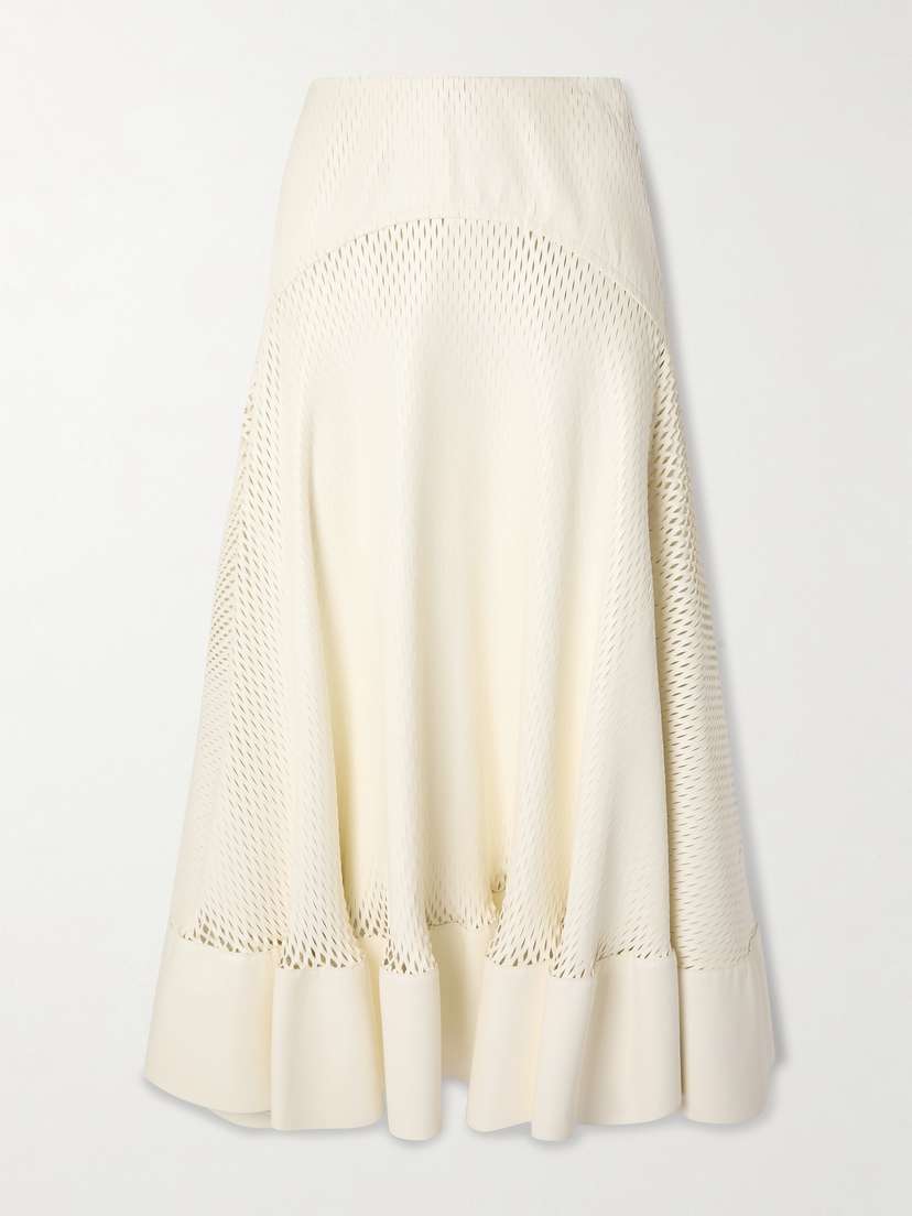 Alaïa Cutout Leather Midi Skirt