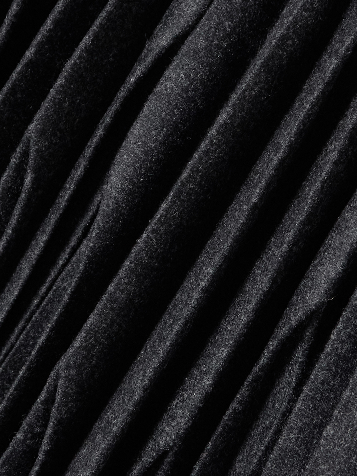 Alaïa Pleated Wool Midi Skirt In Black
