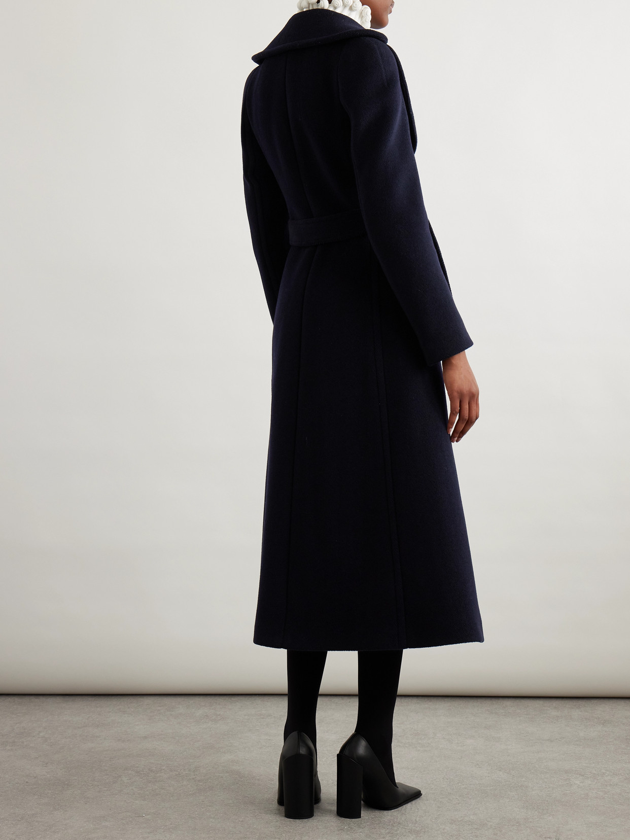 Alaïa Belted Wool Coat In Black