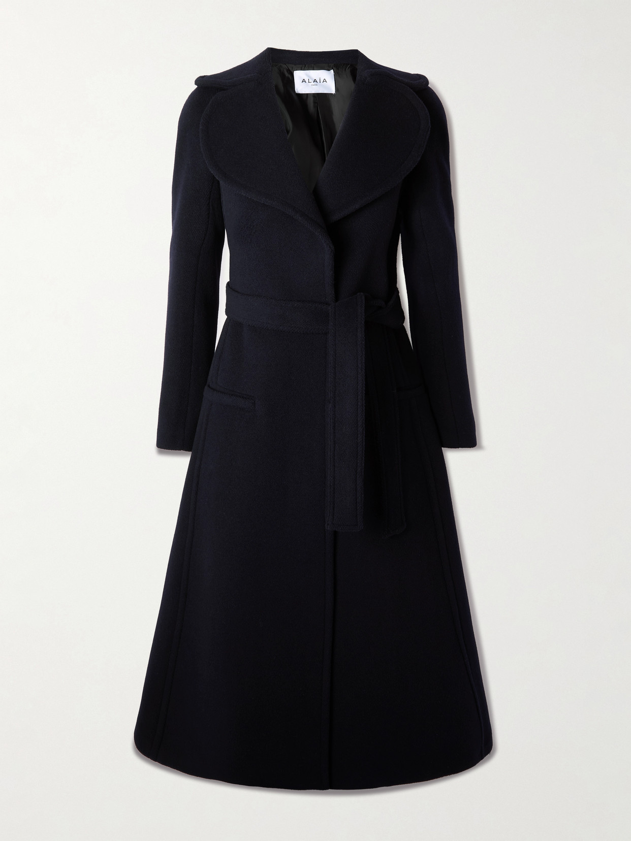 Alaïa Belted Wool Coat In Black