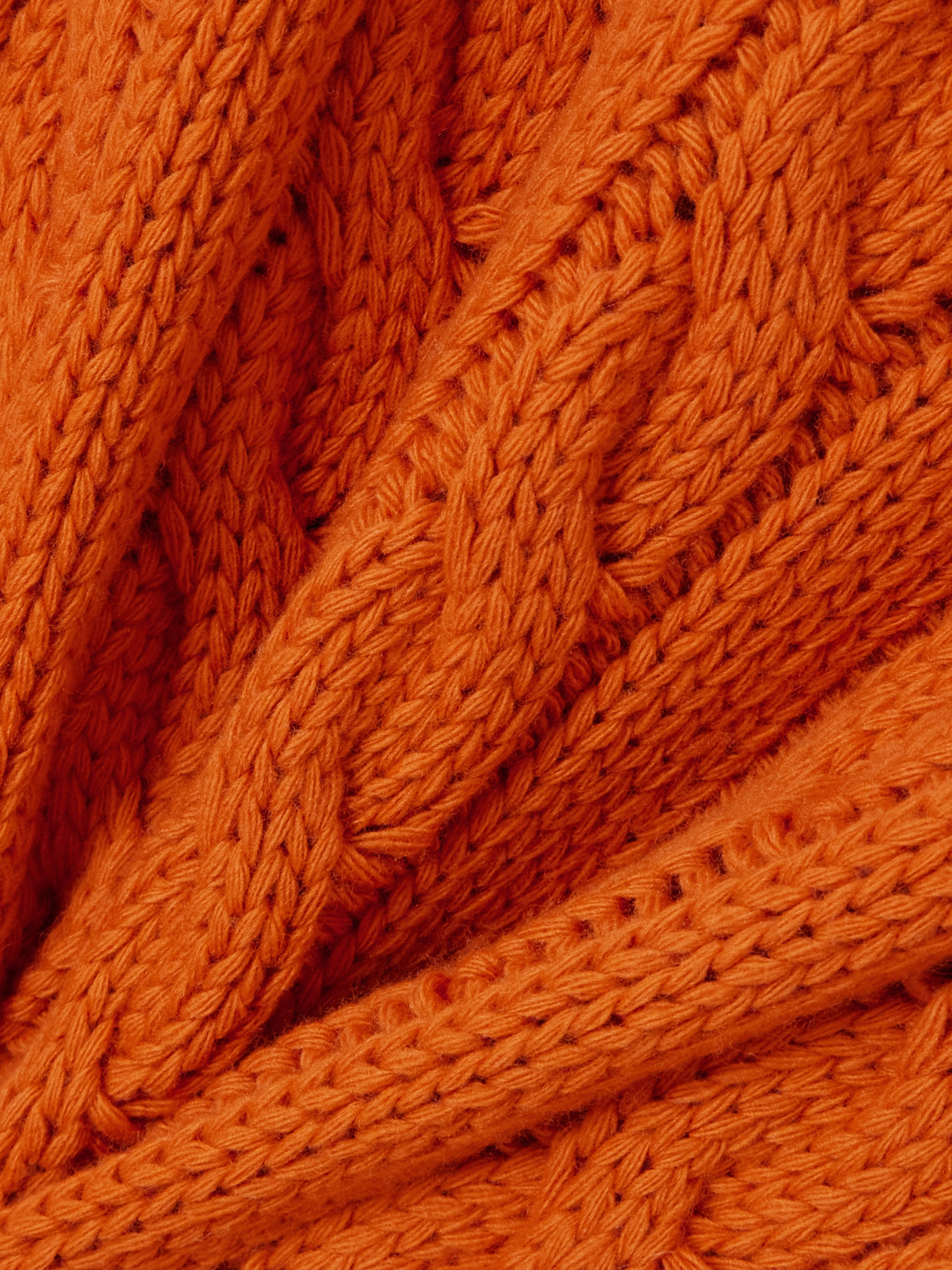 Cable-Knit Wool Turtleneck Sweater
