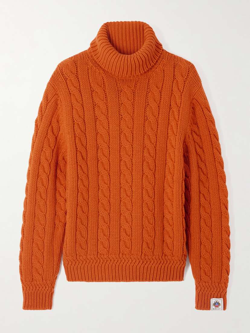 BALLY Cable-knit Wool Turtleneck Sweater