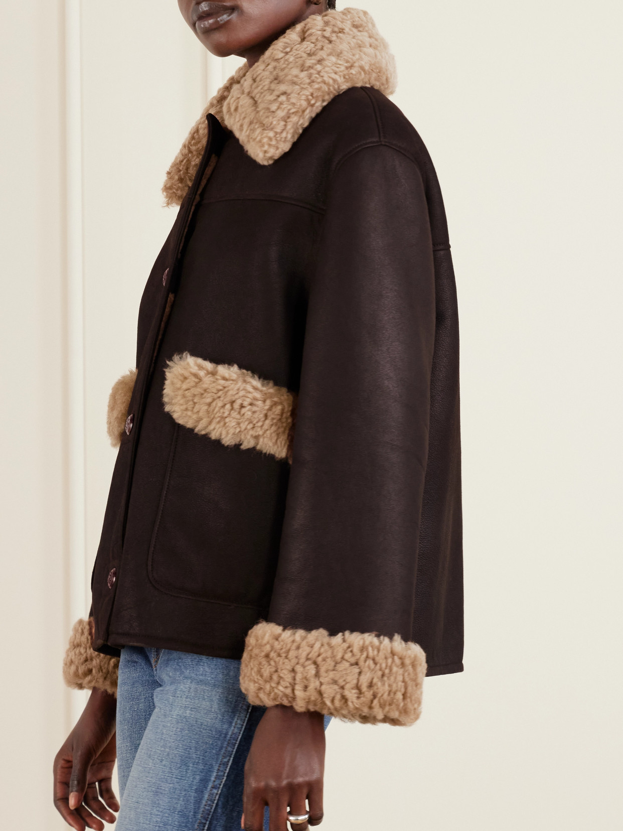 Bally Shearling Jacket In Brown