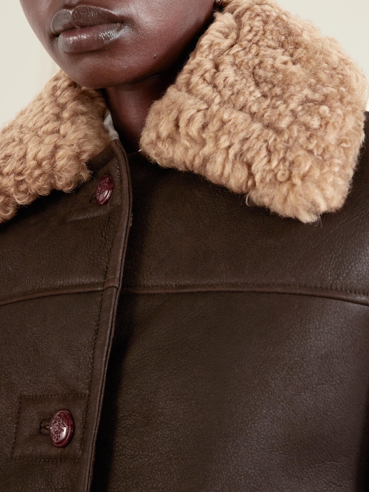 Bally Shearling Jacket In Brown