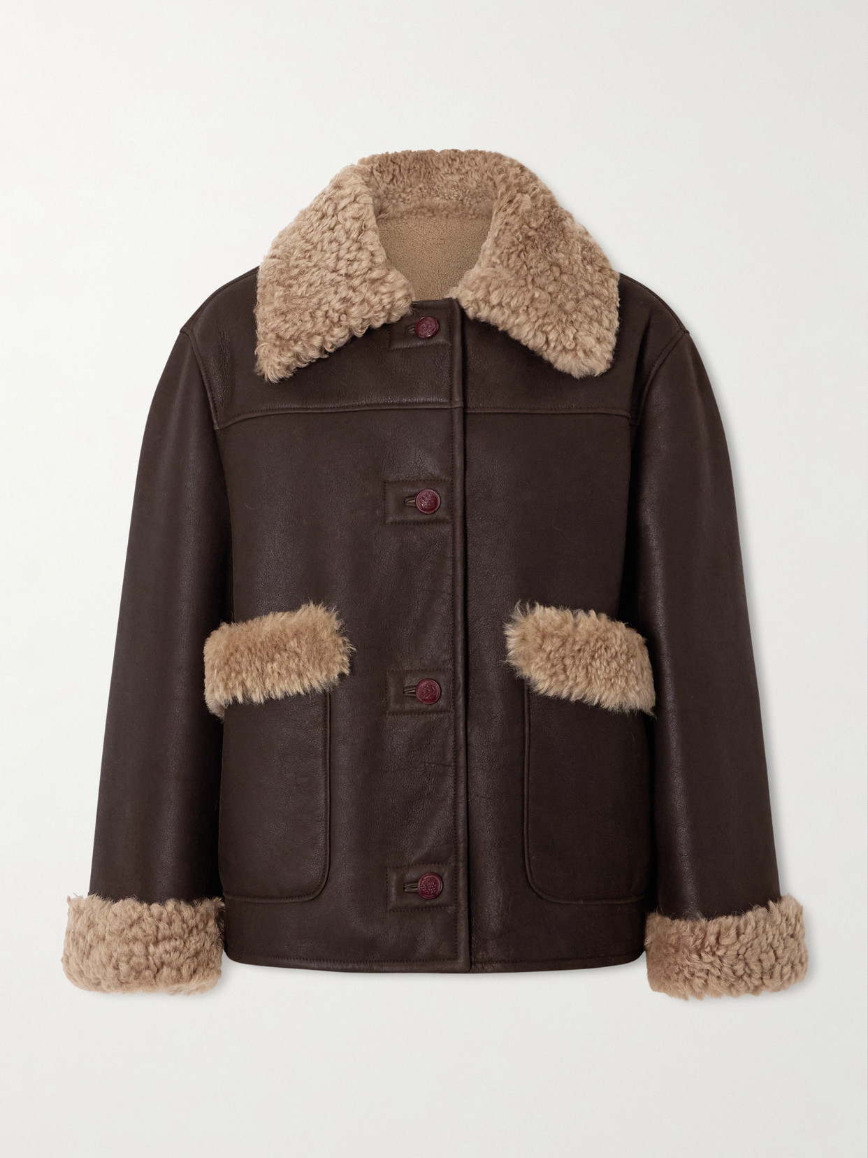 Bally Shearling Jacket In Brown