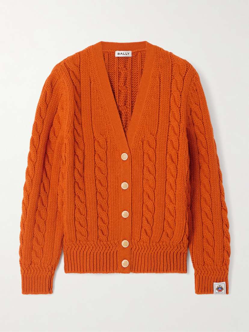 BALLY Cable-knit Wool Cardigan