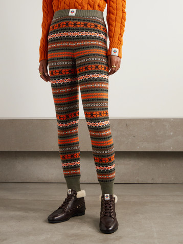 BALLY Jacquard-knit wool leggings