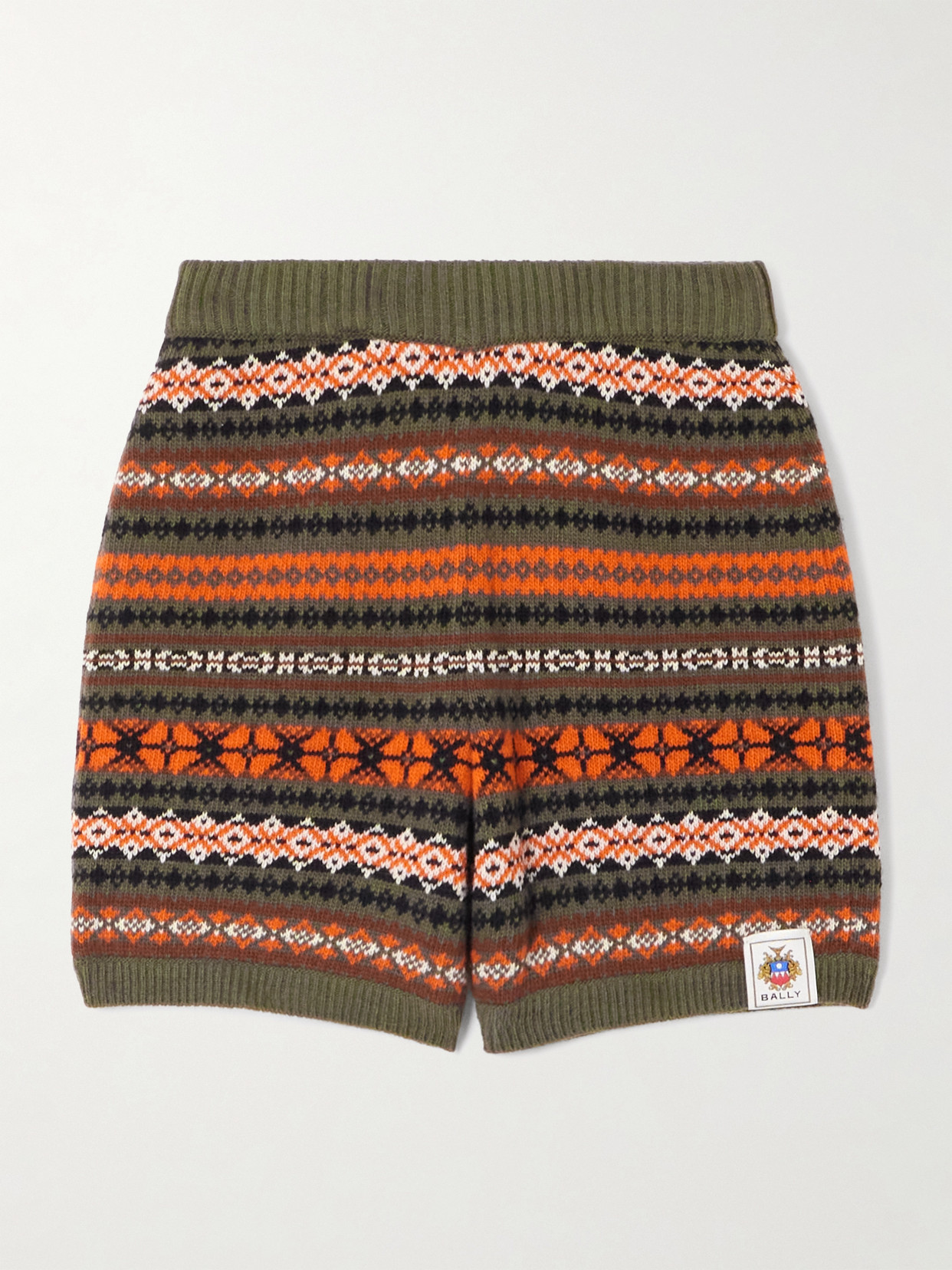 Bally Jacquard-knit Wool Shorts In Multi