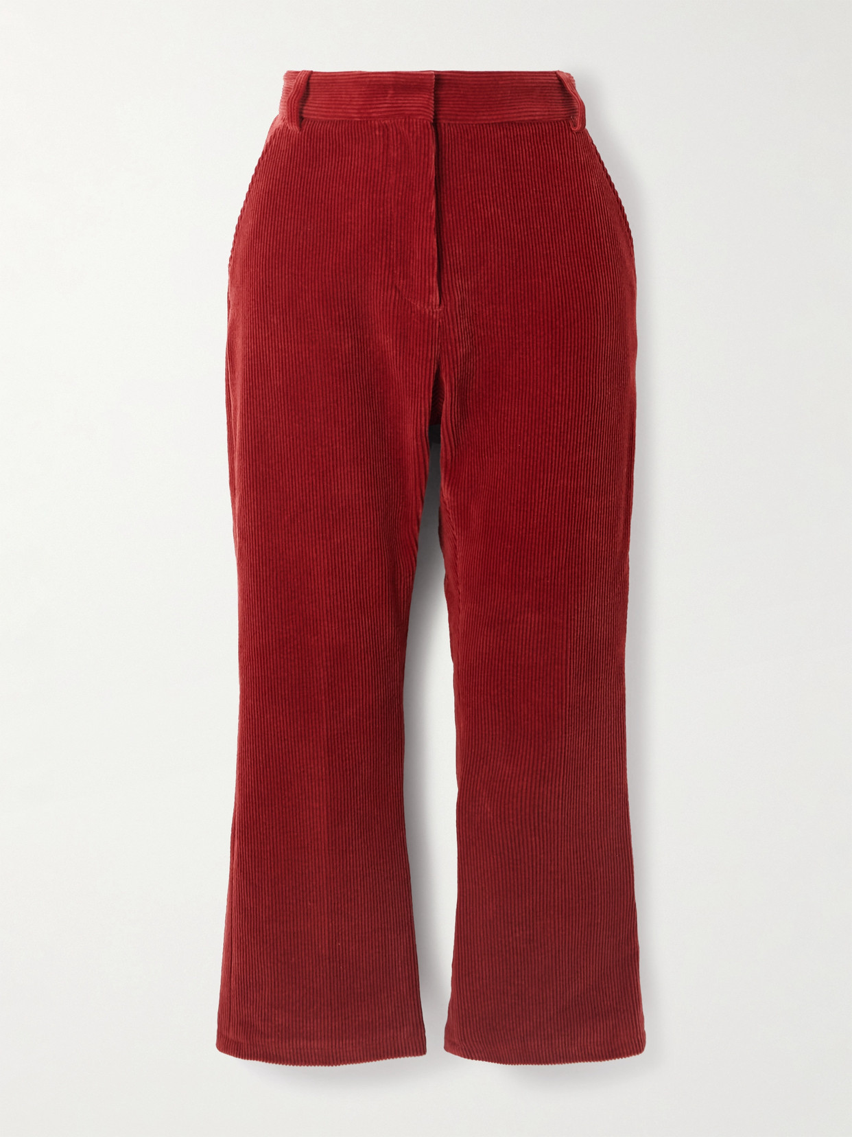 Bally Cotton-corduroy Flared Pants In Red