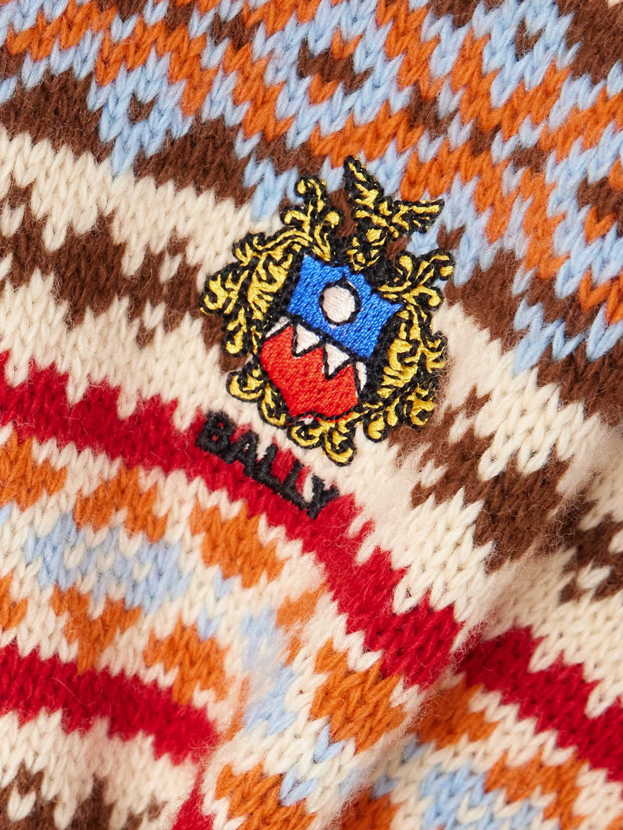 Jacquard-Knit Wool Polo Sweater