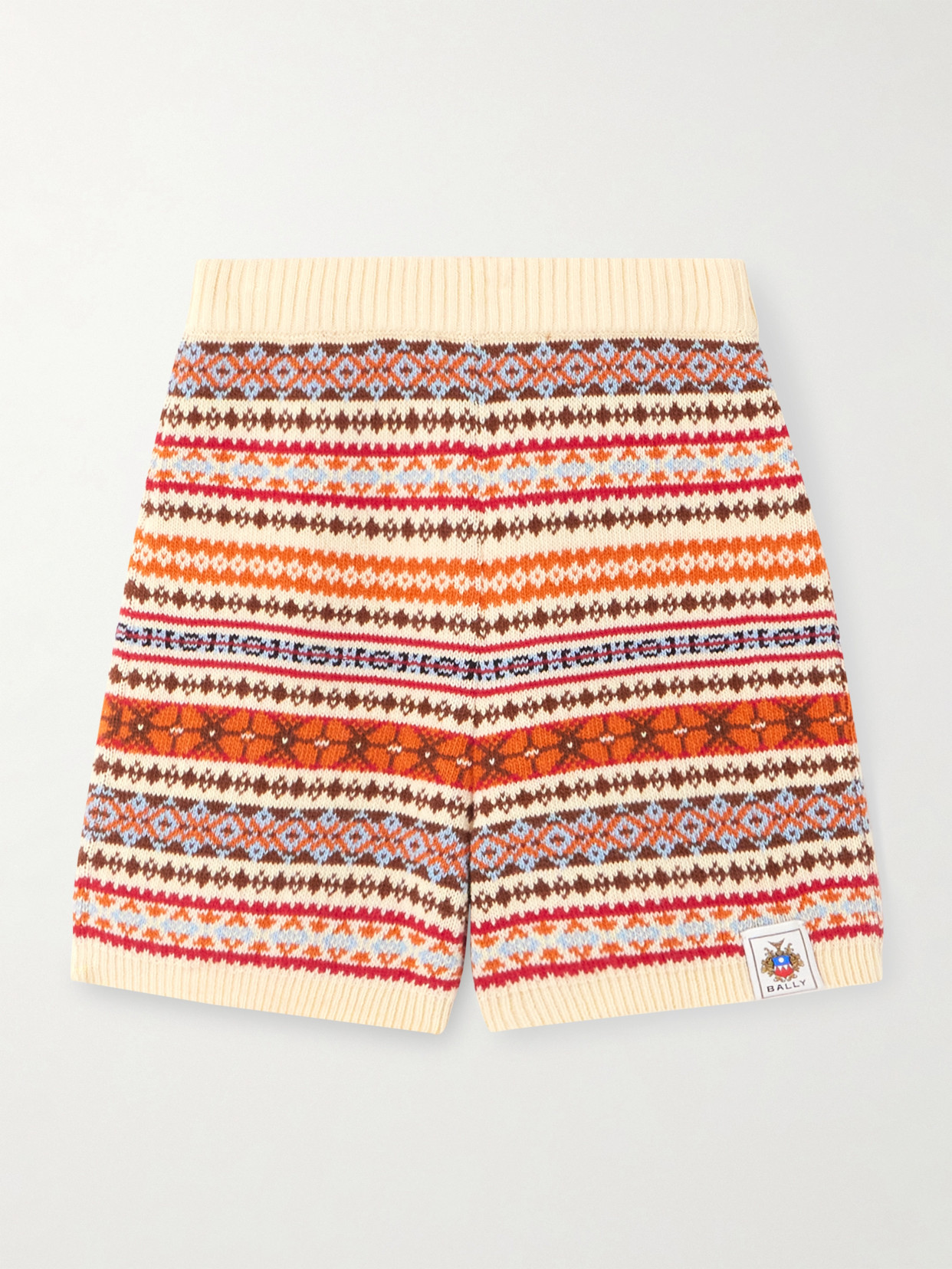 Bally Jacquard-knit Wool Shorts In Neutral