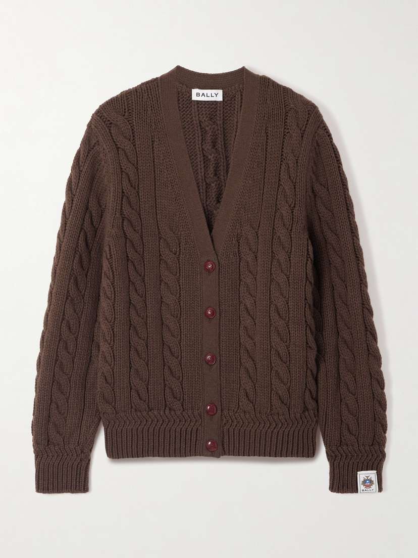 BALLY Cable-knit Wool Cardigan