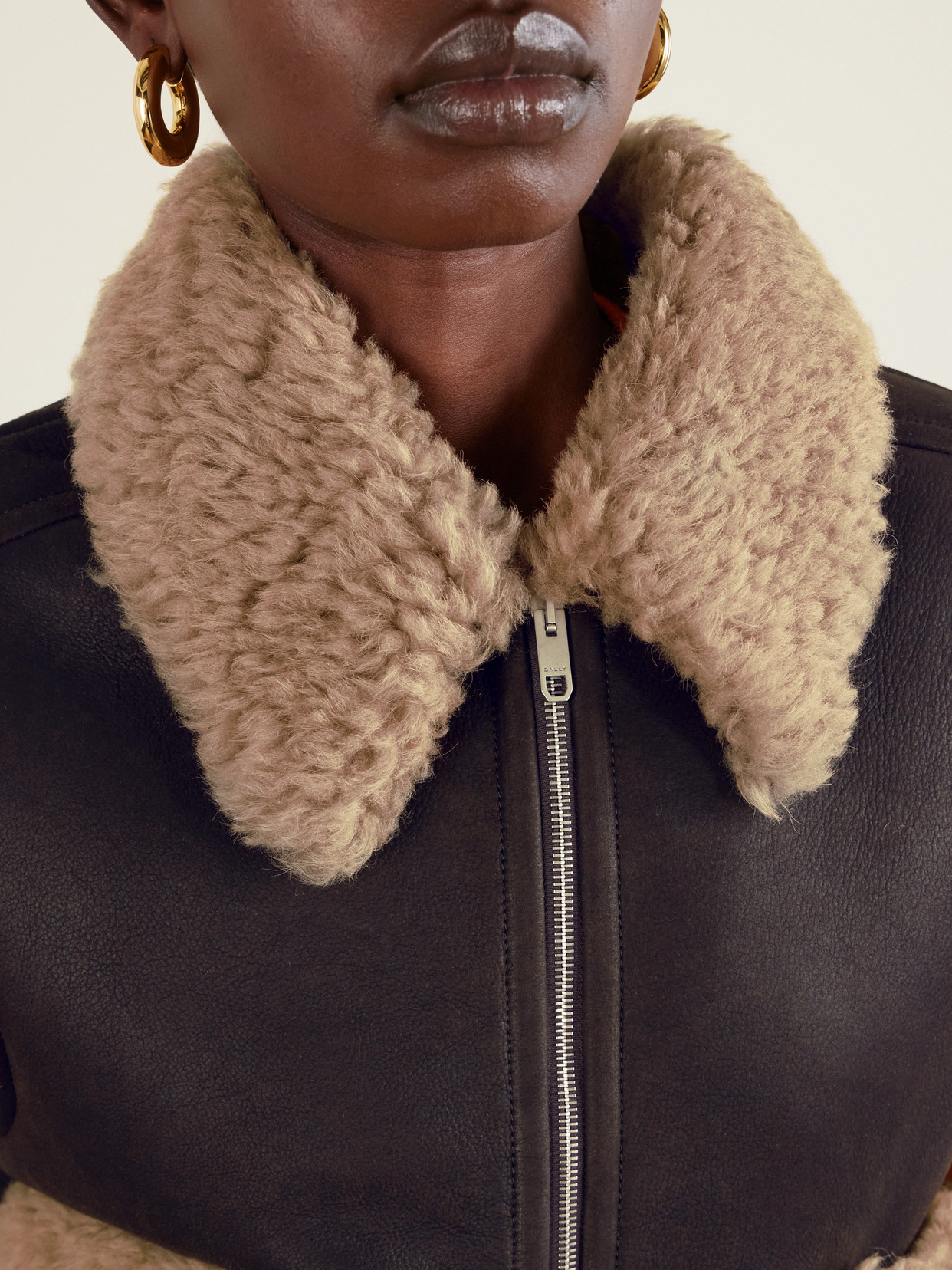 Bally Shearling Vest In Brown