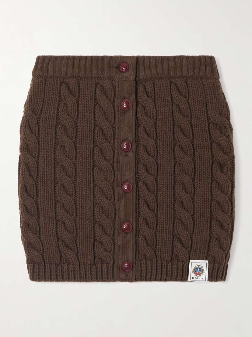 BALLY Cable-knit Wool Mini Skirt