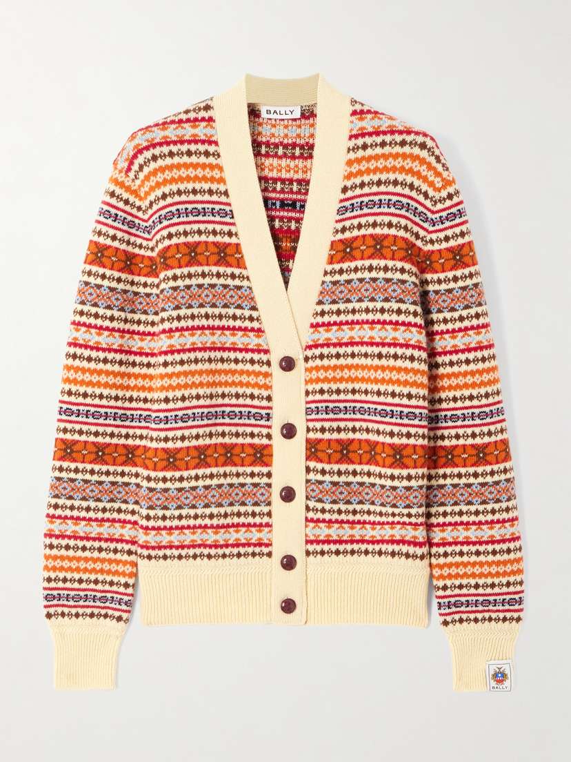 BALLY Jacquard-knit Wool Cardigan