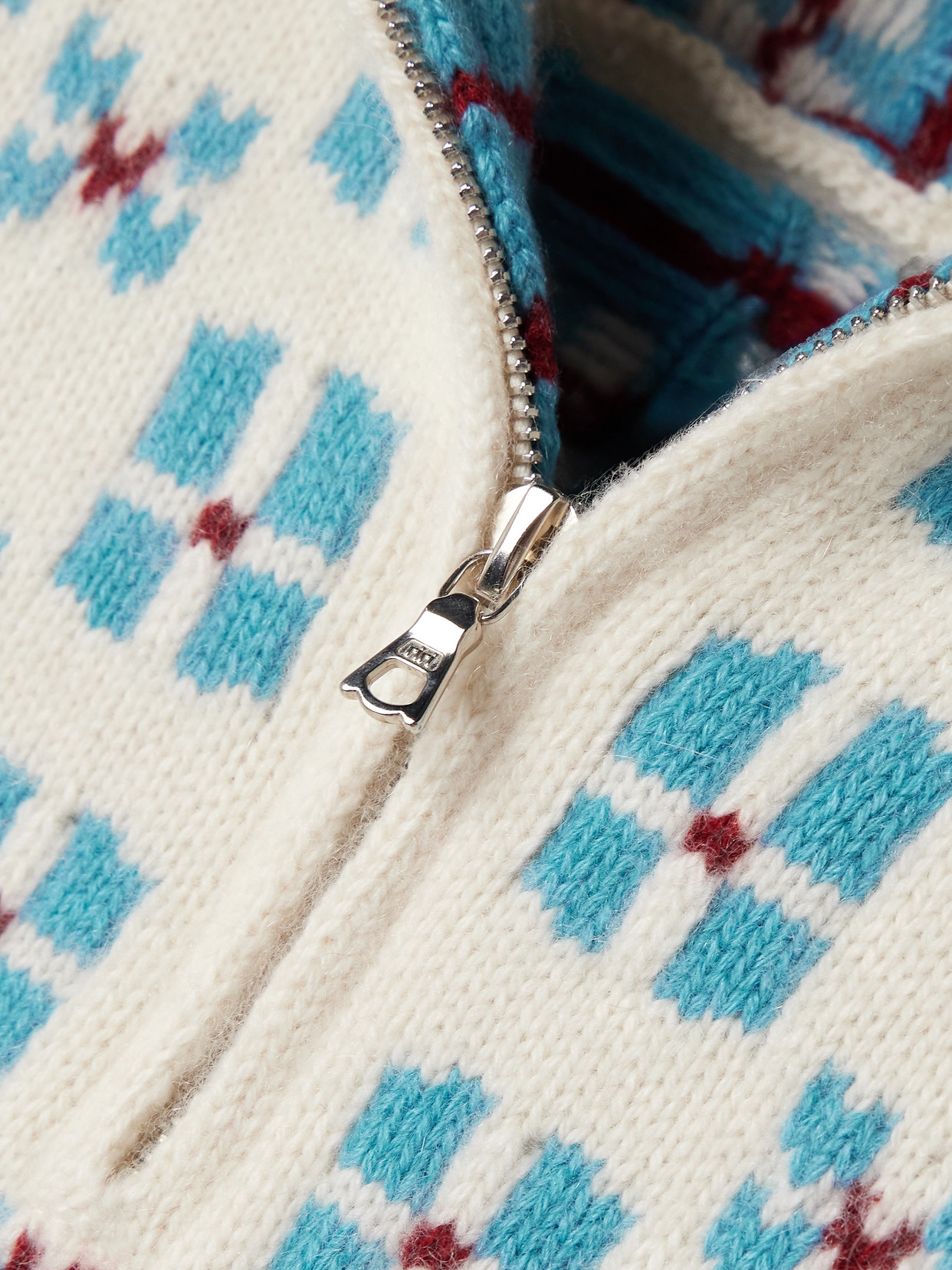 Winter Fair Isle Cashmere Half-Zip Sweater