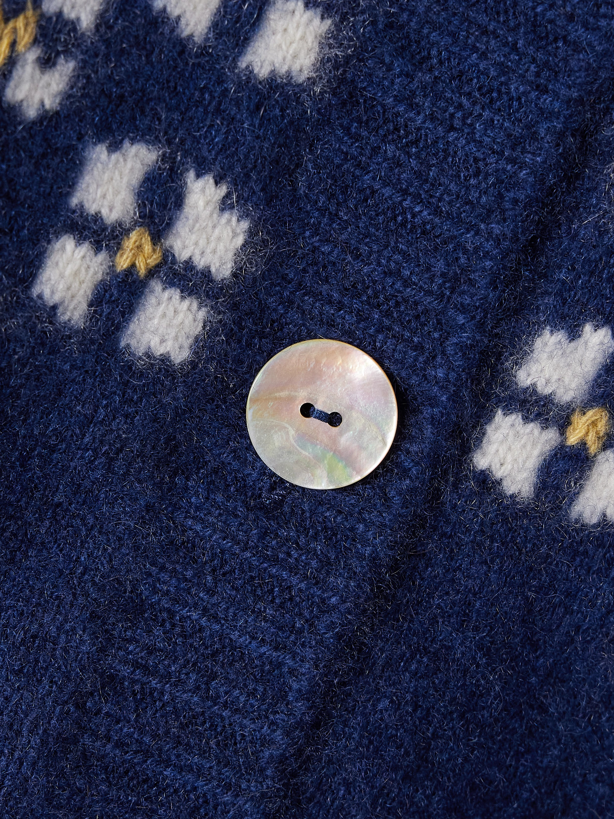 Calle Del Mar Fair Isle Cashmere Cardigan In Blue