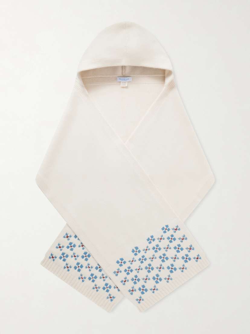 Calle Del Mar Winter Hooded Fair Isle Cashmere Scarf