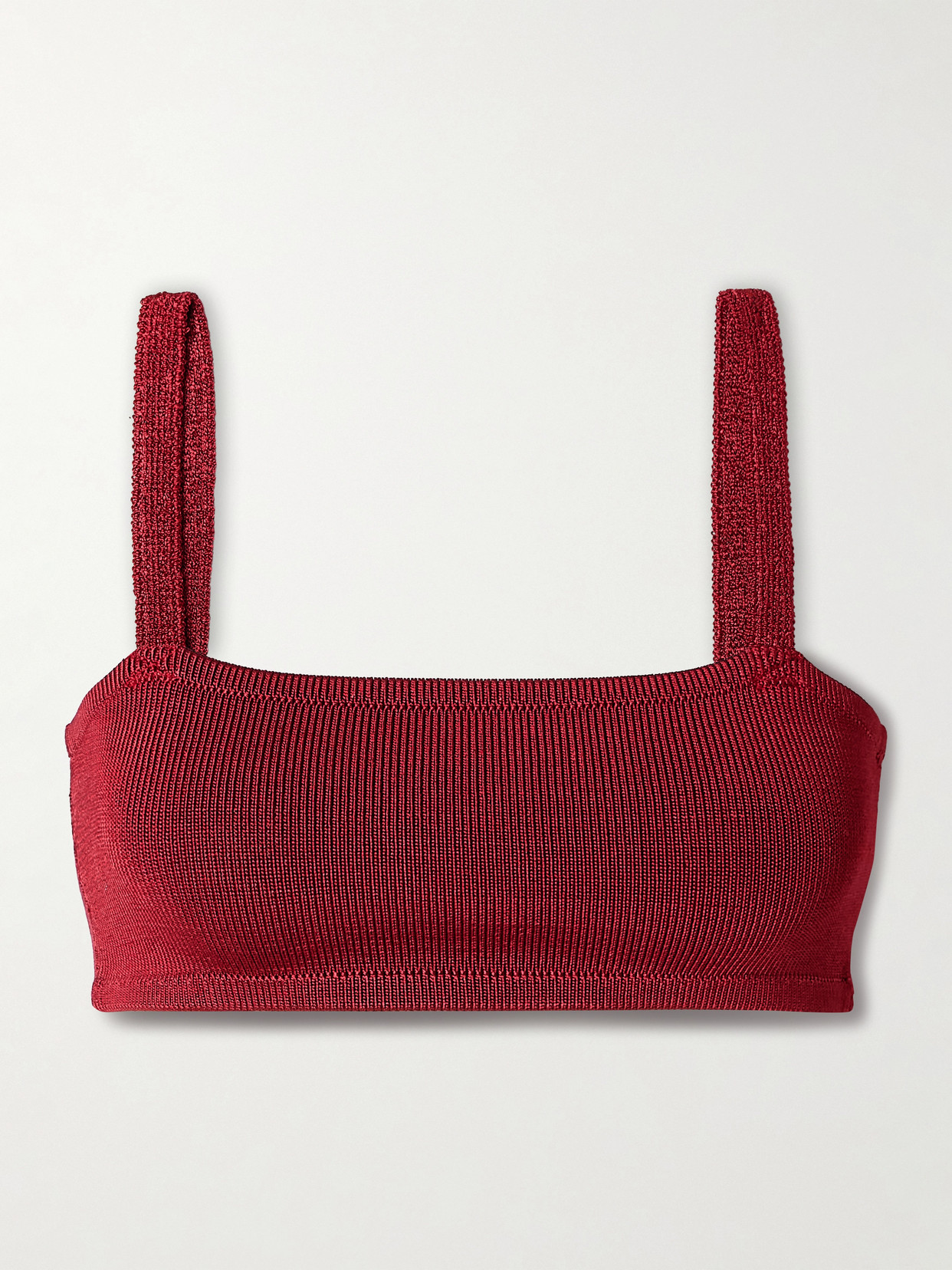Calle Del Mar Stretch-knit Bralette In Burgundy