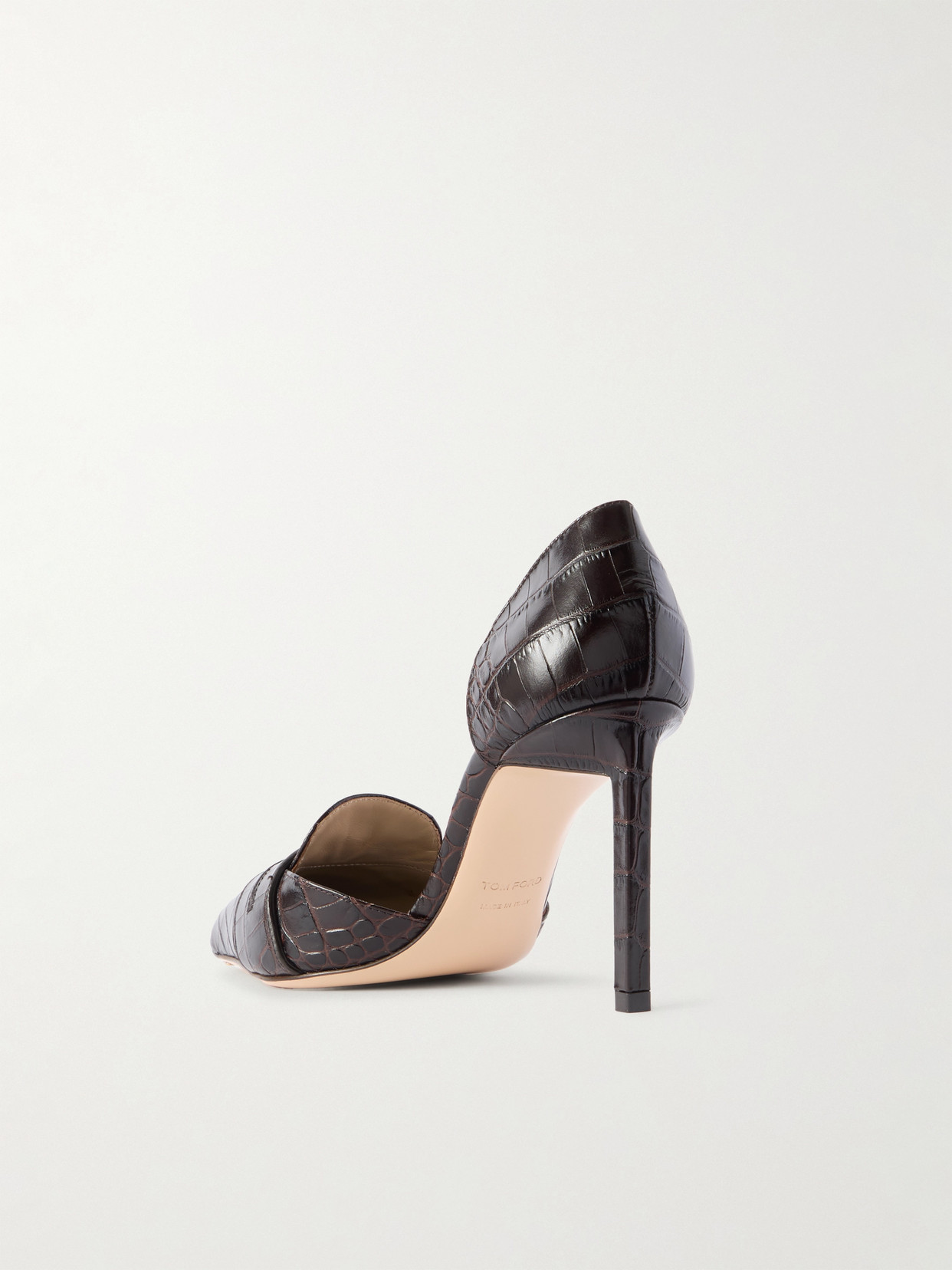 Eva D'Orsay Glossed Croc-Effect Pumps