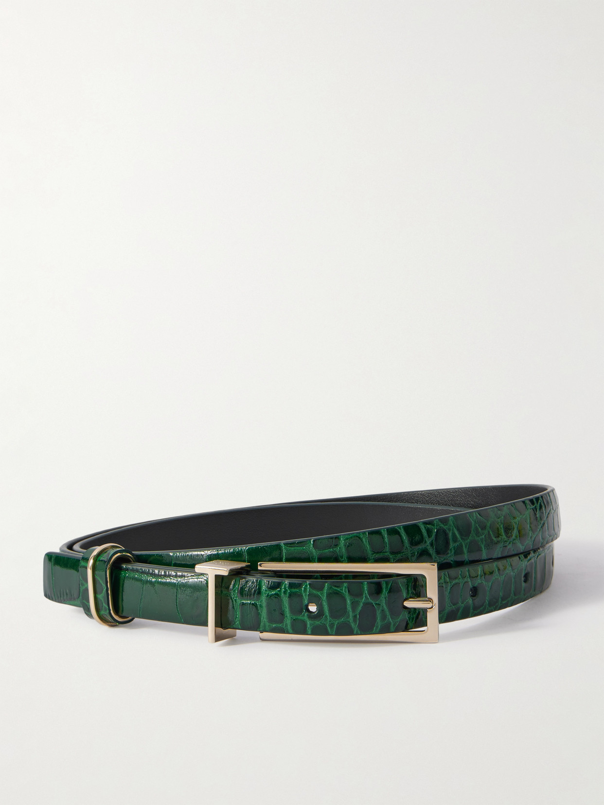Tom Ford Croc-effect Leather Belt In Green