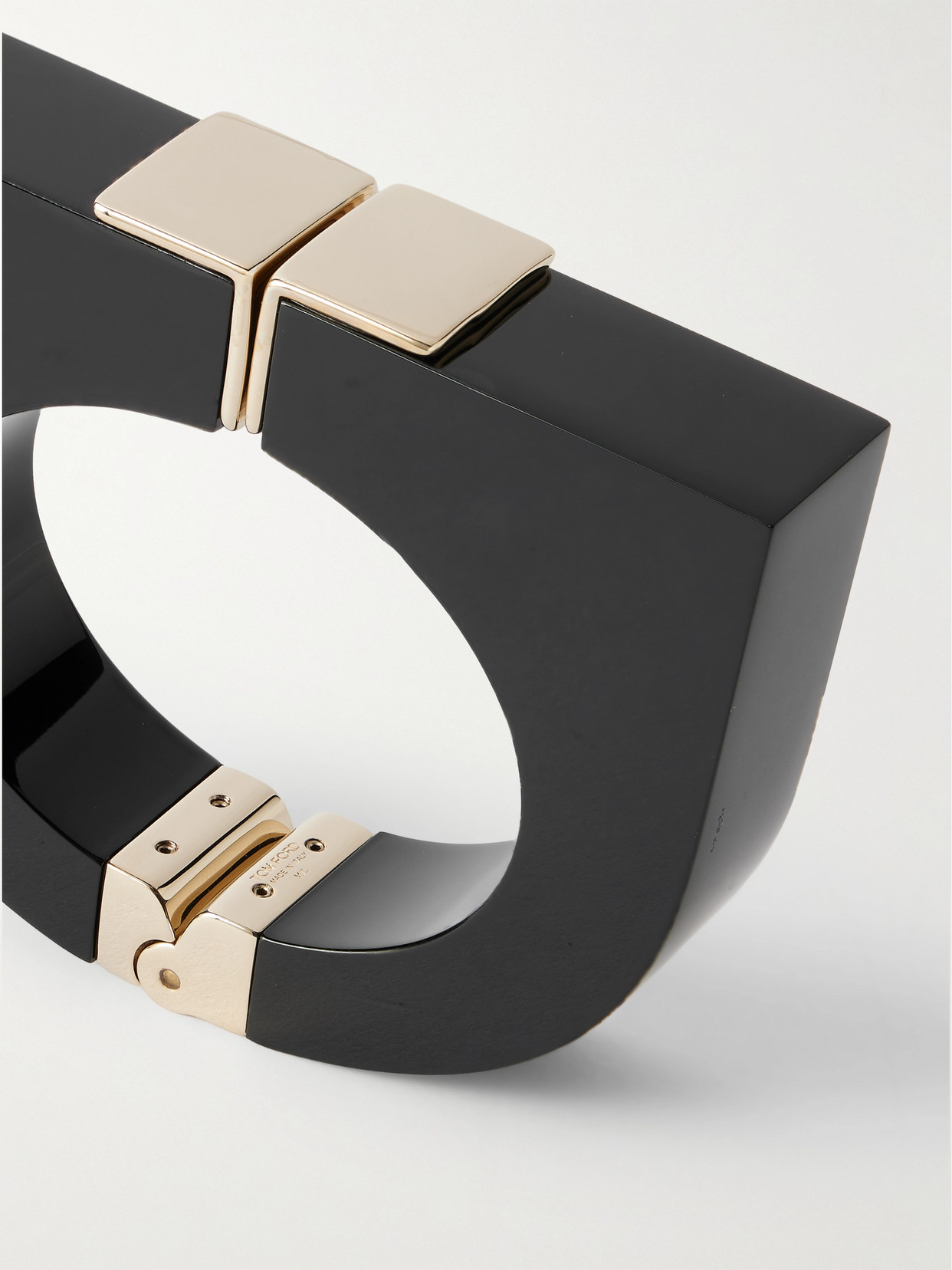 Tom Ford Gold-tone And Plexiglas® Cuff In Black