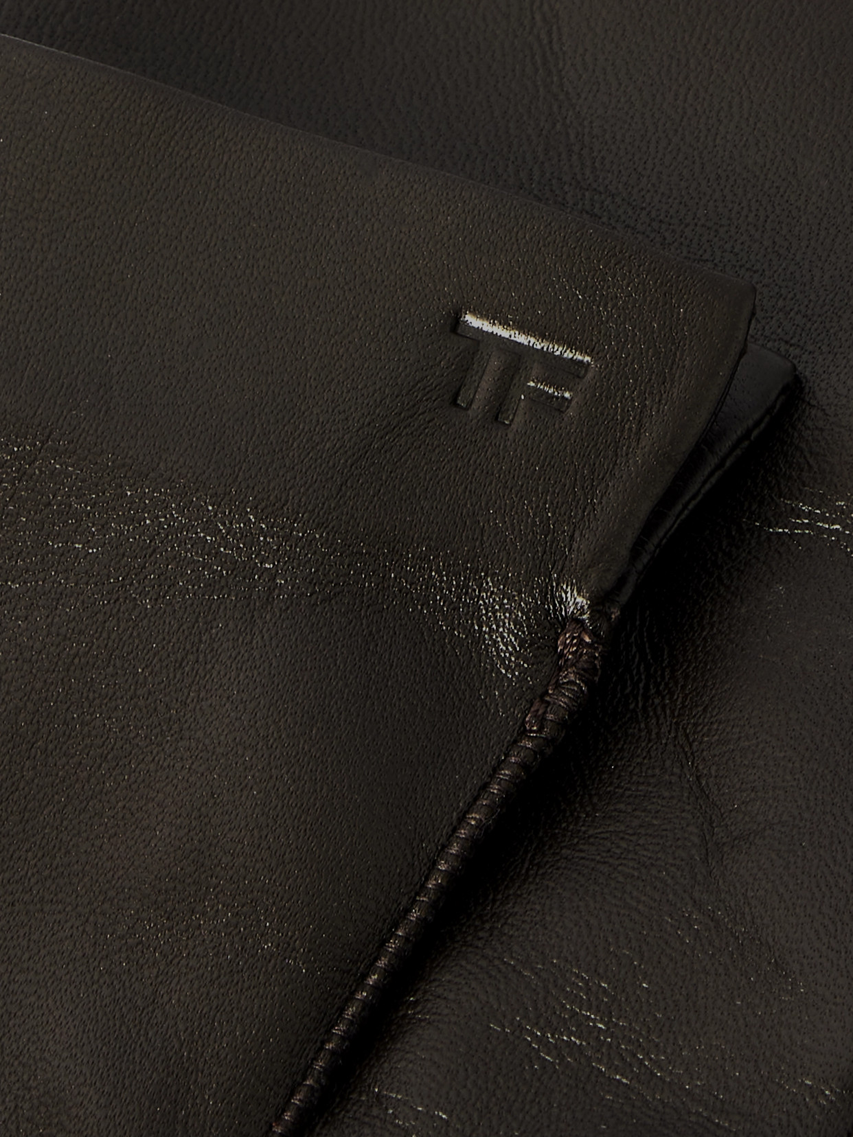 Tom Ford Leather Gloves In Brown