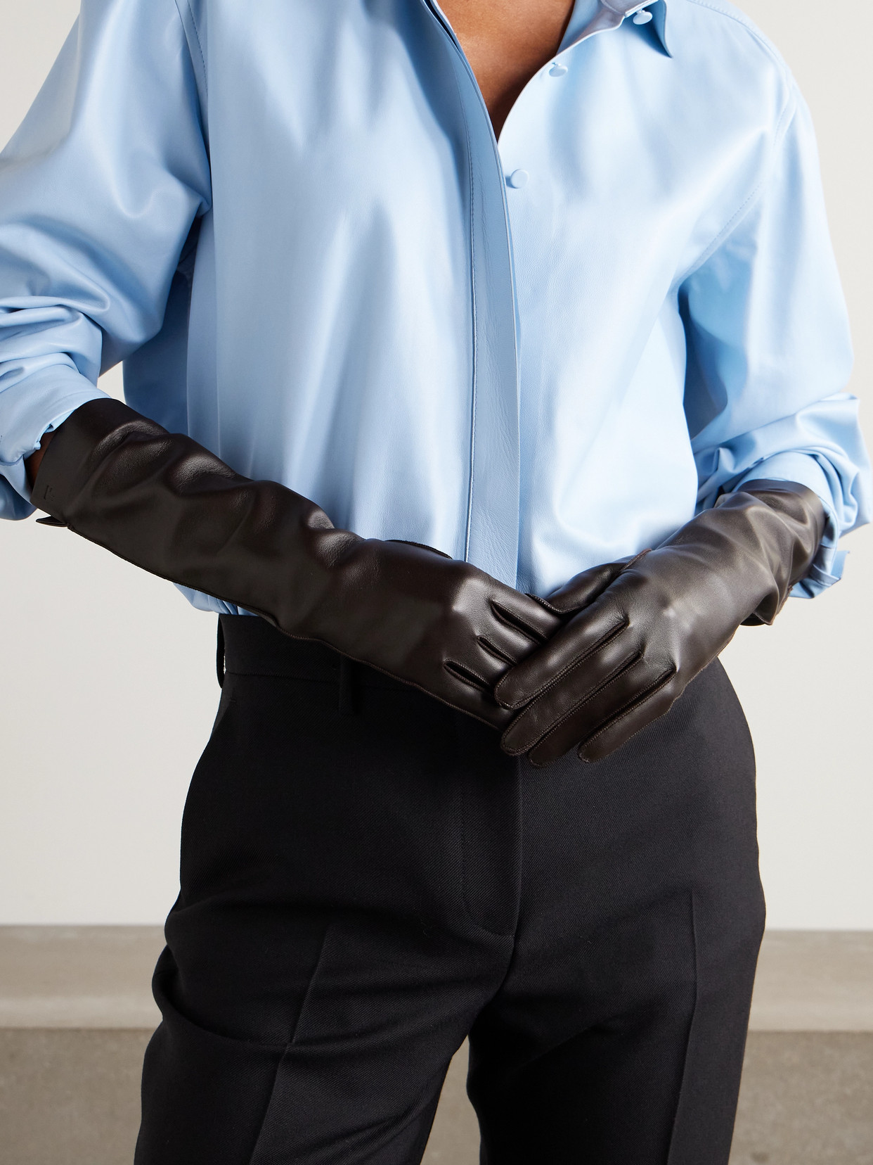 Tom Ford Leather Gloves In Brown
