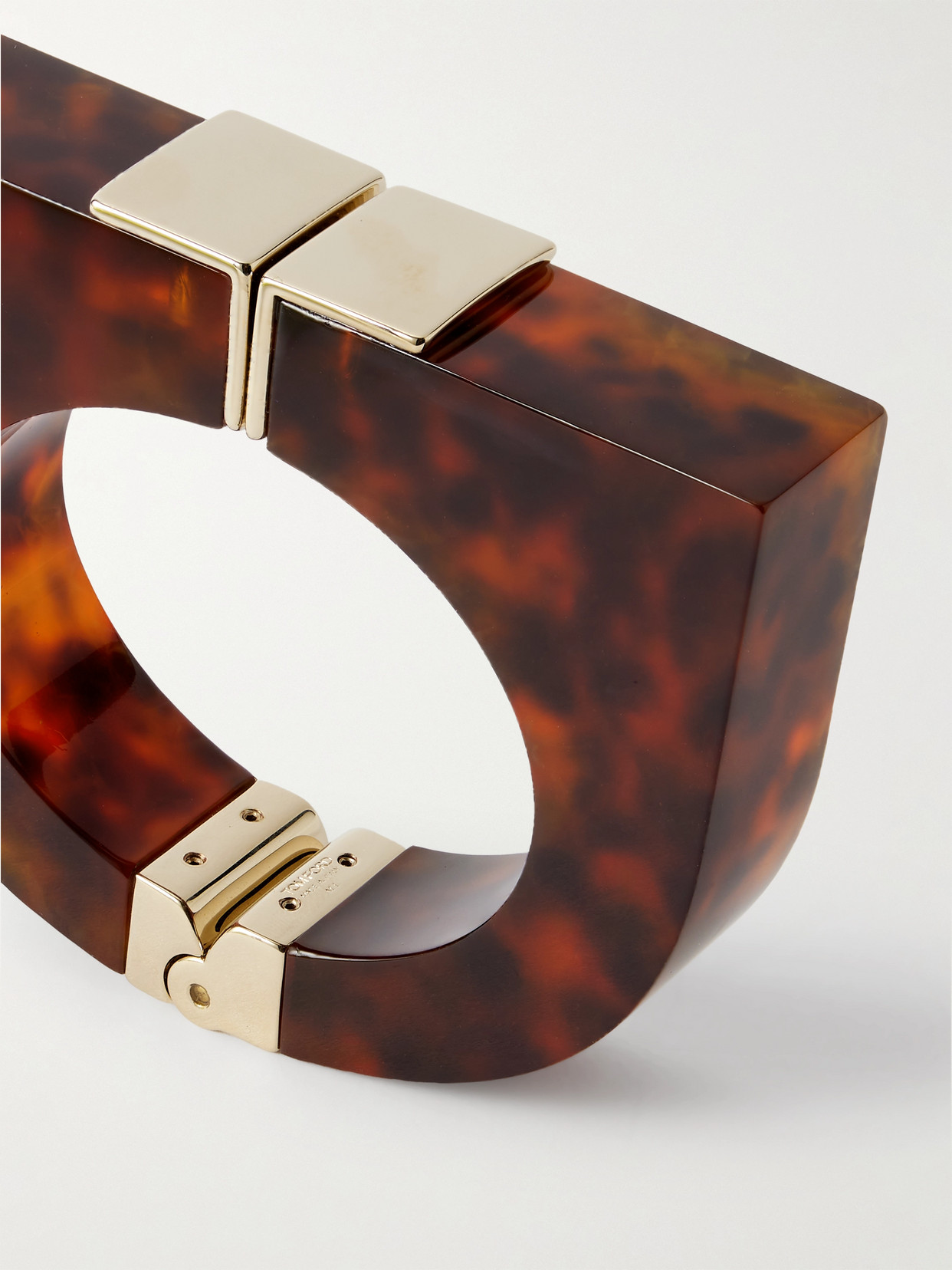 Tom Ford Gold-tone And Tortoiseshell Plexiglas® Cuff In Brown