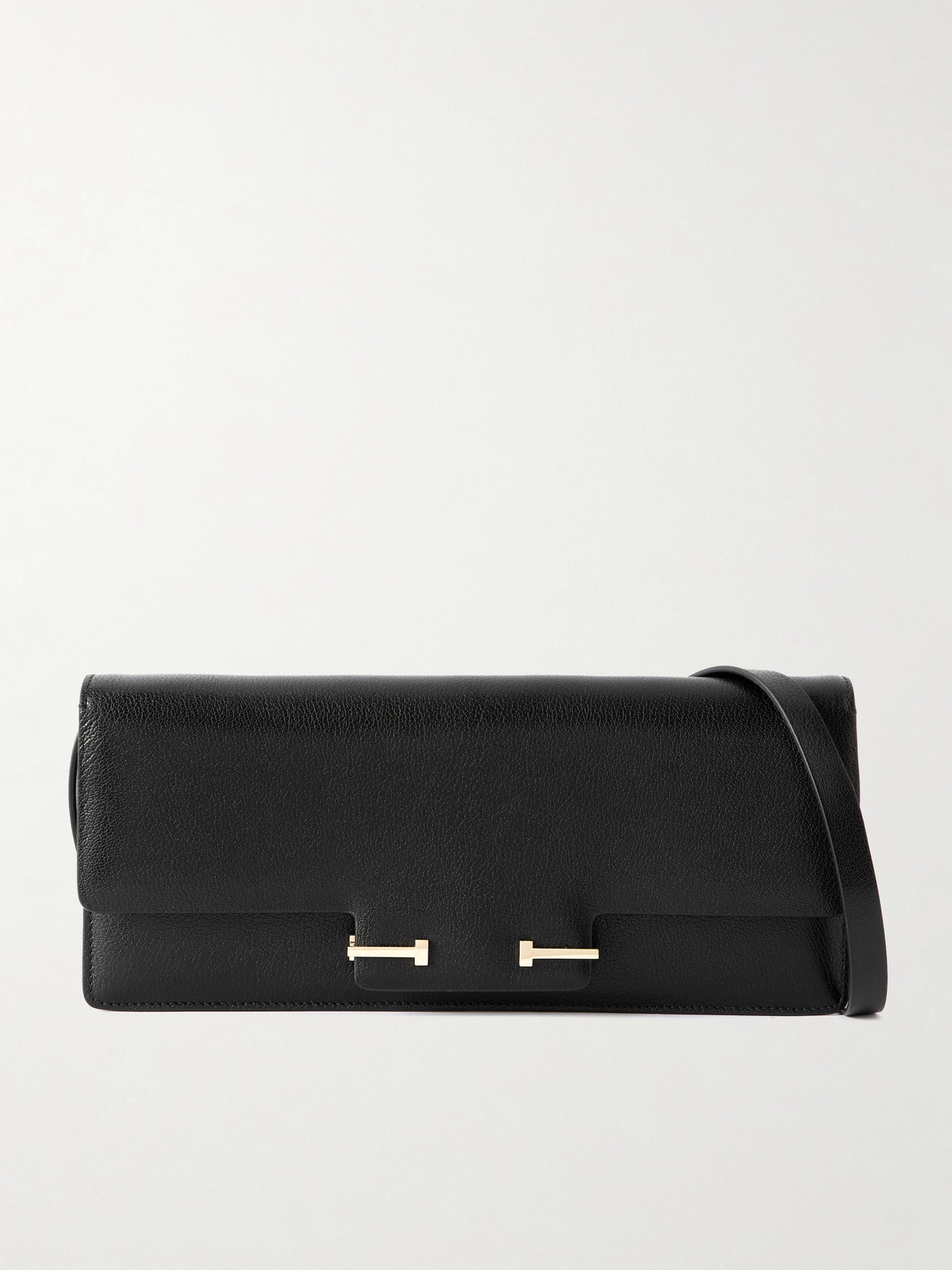 Tom Ford Textured-leather Clutch In Black