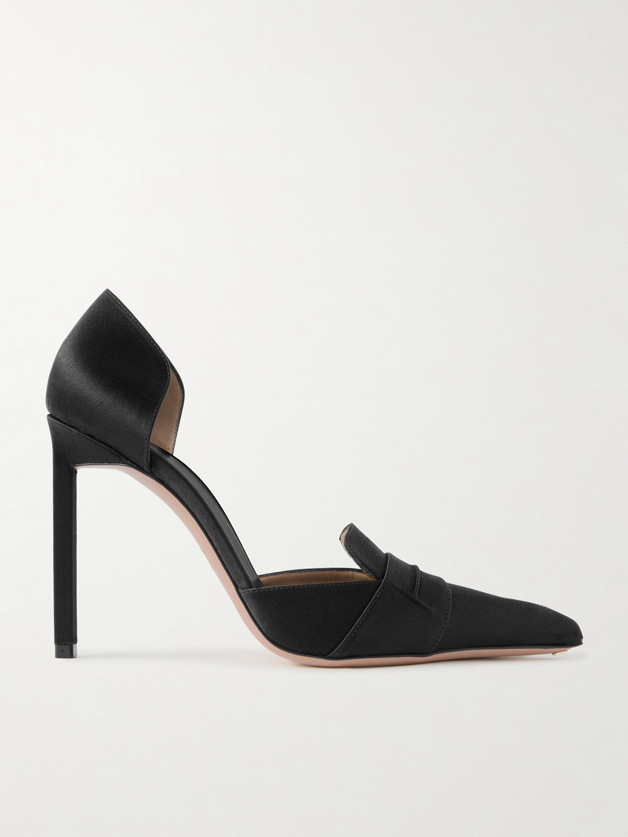 Tom Ford Eva D'orsay Satin Pumps In Black