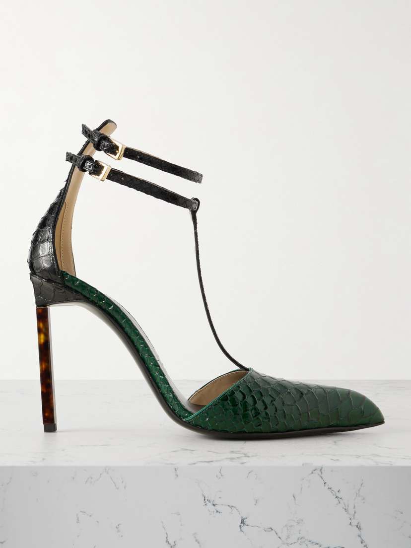Tom Ford Snake-effect Leather Pumps