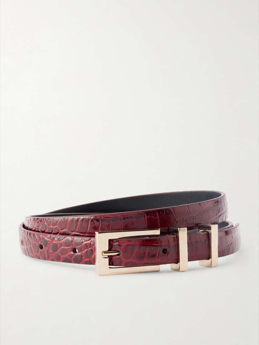Tom Ford Croc-effect Patent-leather Belt