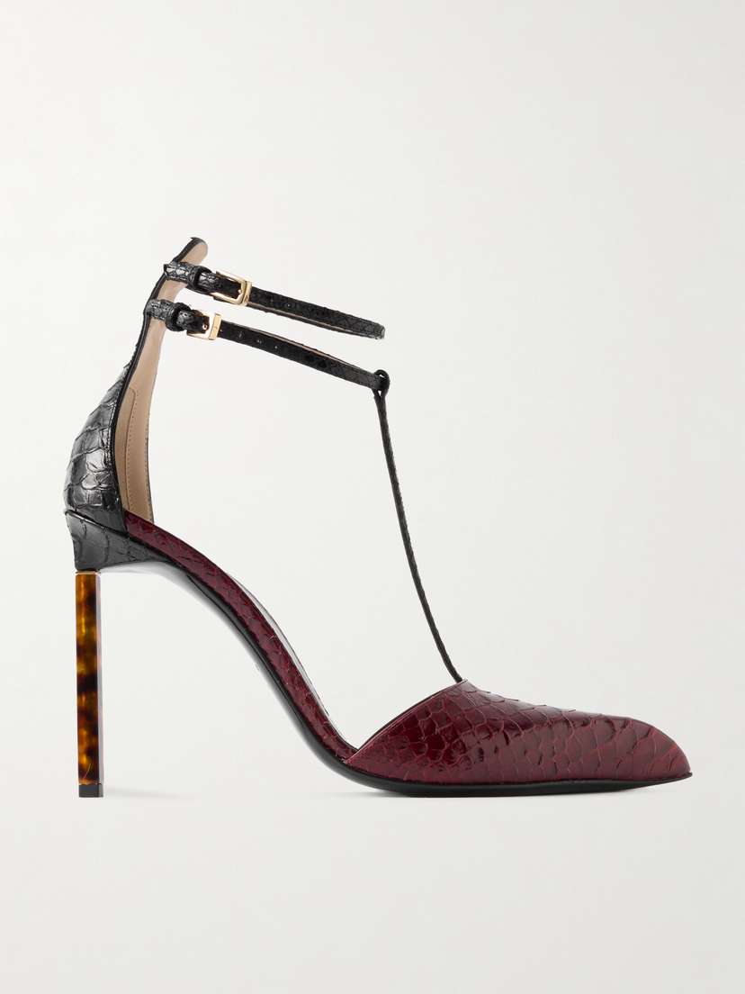 Tom Ford Snake-effect Leather Pumps