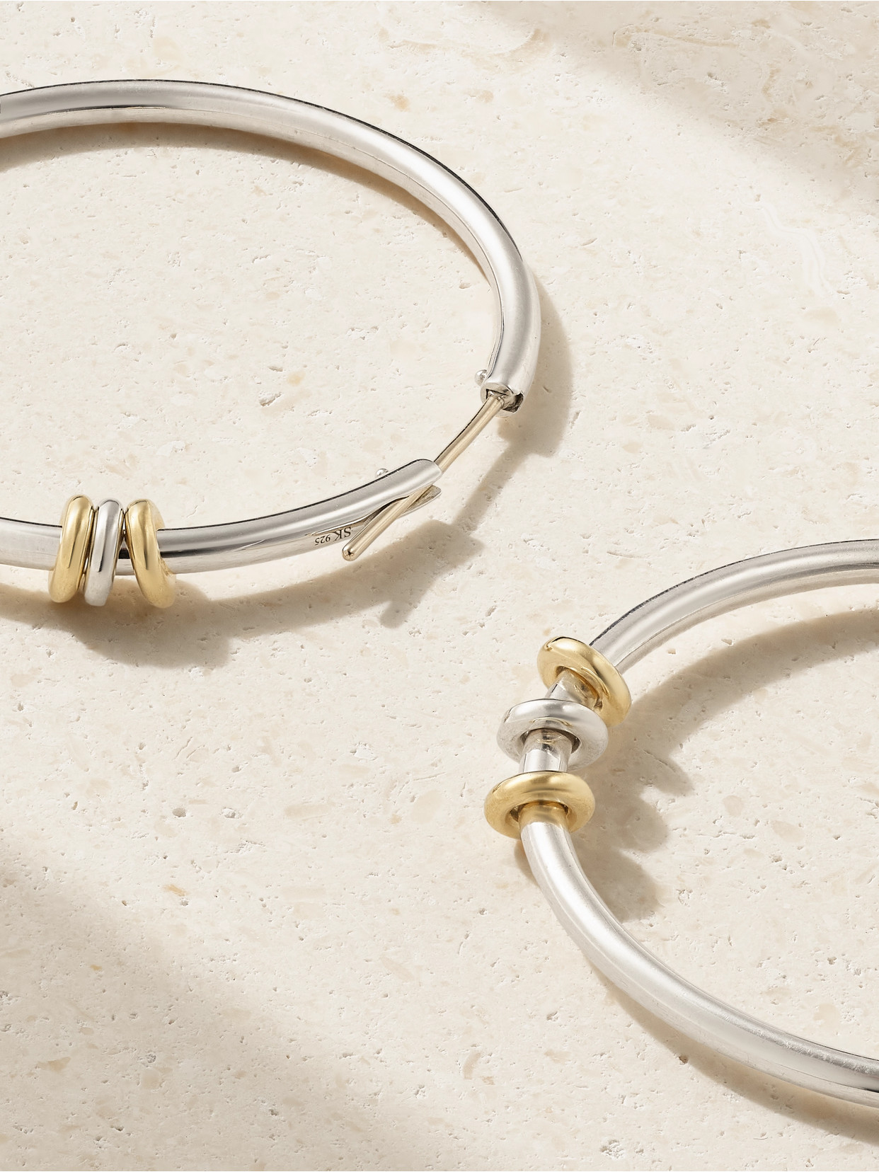 Spinelli Kilcollin Pegasus Sterling Silver And 18-karat Gold Hoop Earrings In Silver