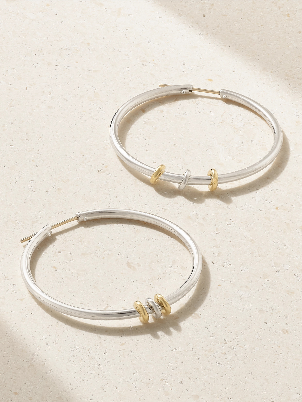 Spinelli Kilcollin Pegasus Sterling Silver And 18-karat Gold Hoop Earrings