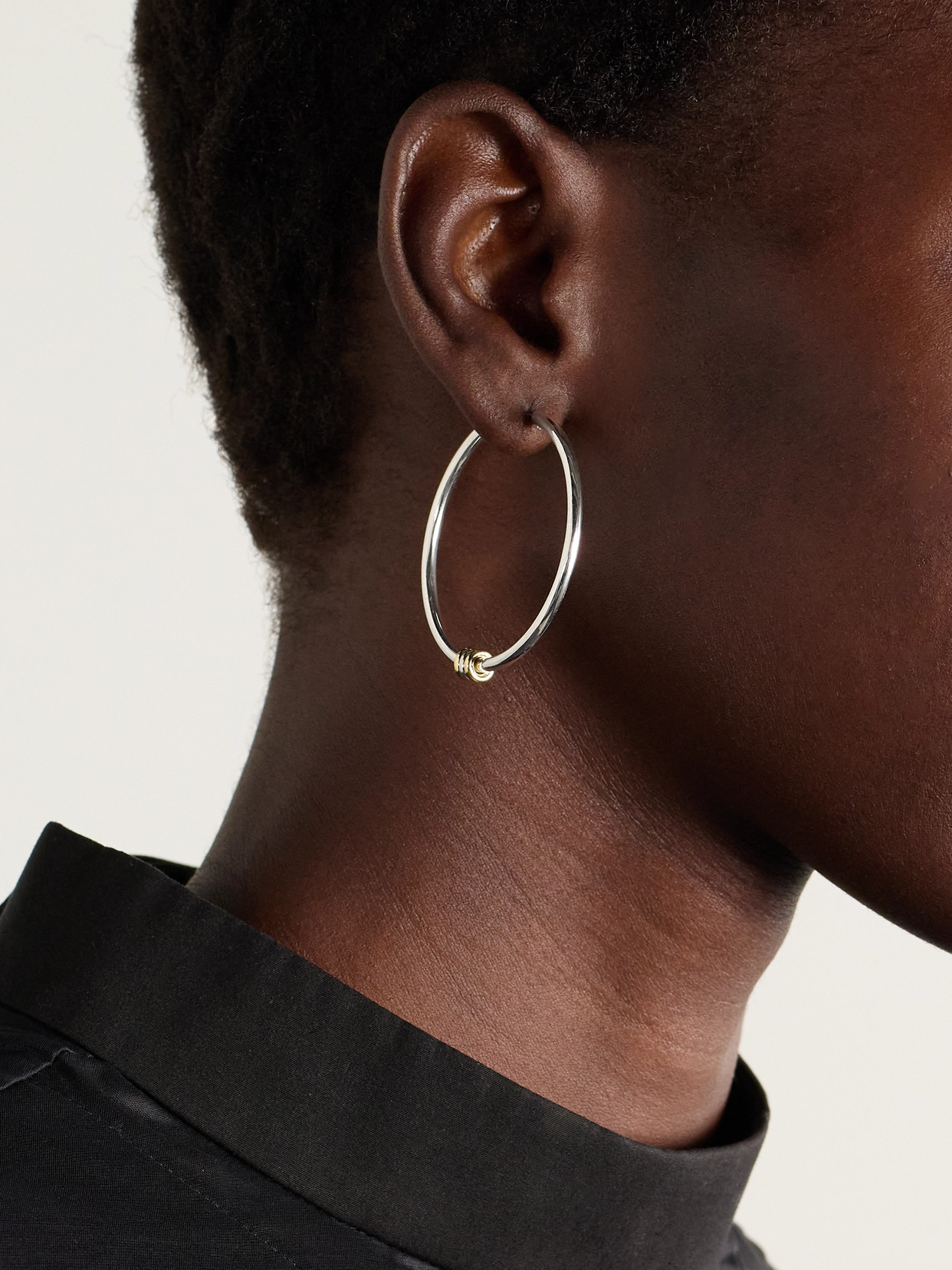Spinelli Kilcollin Pegasus Sterling Silver And 18-karat Gold Hoop Earrings In Silver